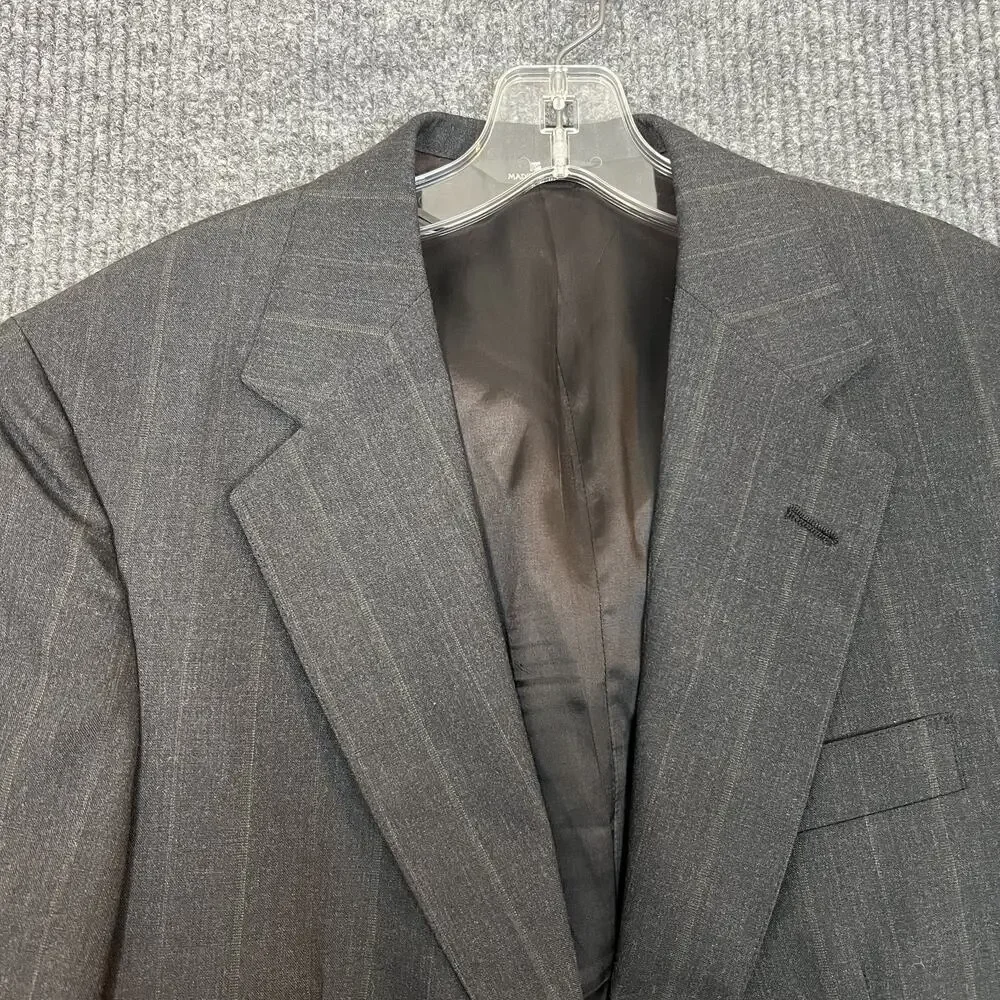 Polo University Club By Ralph Lauren Mens Blazer Sz 38 Gray Striped Wool Preppy